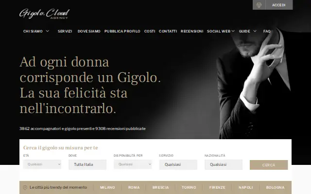 Gigolo.cloud: portale Joomla con template, componenti, moduli e plugin su misura. PageSpeed 90+
